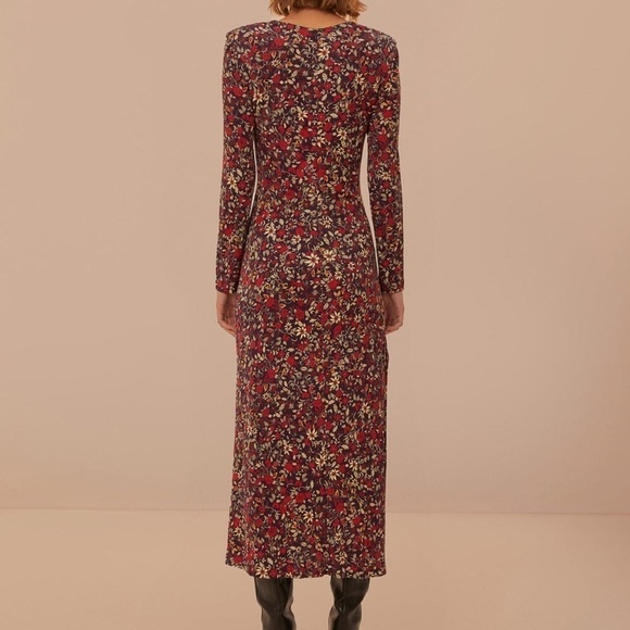 #17 NWT FARM Rio Purple Chelsea Garden Flowers Knot Maxi Dress - Picture 4 of 6